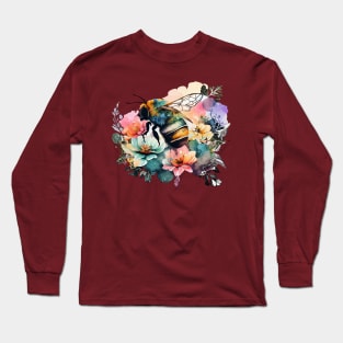 Floral Bee Watercolor 3.0 Long Sleeve T-Shirt